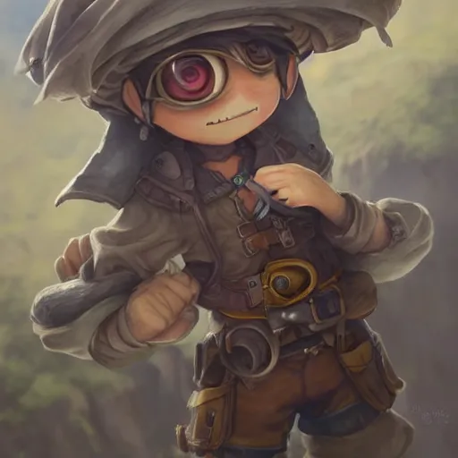 Prompt: a detailed portrait of a made in abyss character, by justin gerard and demizu posuka, digital art, realistic painting, very detailed, fantasy, dnd, character design, trending on artstation