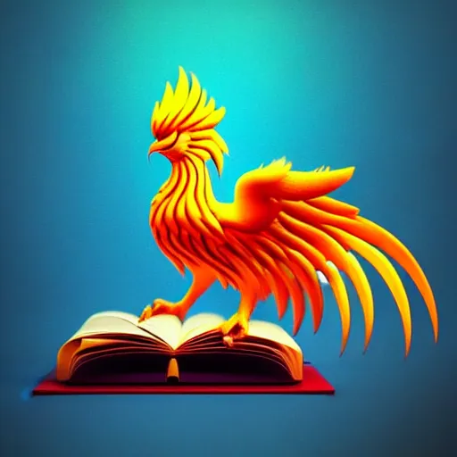 Prompt: A render of a phoenix reading a book | Detailed | HD | Digital Art | 2018 | Modern | DC | Color | Glossy | 3D | Raytraced | Award Winning | Artstation | Trending | Viral | Colorful | Amazing | Cute | Artistic | Soft Lighting | Cell Shader | Lovely | Fanart | Soft | Artwork | Hard Line