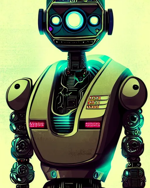 Image similar to crazy robot, character portrait, portrait, close up, concept art, intricate details, highly detailed, sci - fi poster, cyberpunk art, in the style of looney tunes