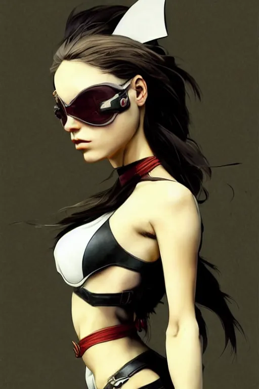 Image similar to gta yoshi as aeon flux profile picture by greg rutkowski, dynamic pose, flat matte painting, intricate, futuristic, fantasy, elegant, by stanley artgerm lau, greg rutkowski, thomas kindkade, alphonse mucha, loish, norman rockwell, fantasy lut, asymmetric, long hair, retro computer graphics, video game, fluid lines,