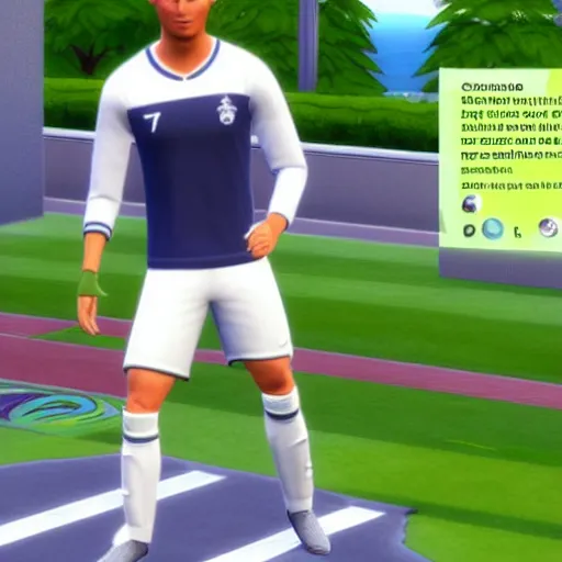 Image similar to Cristiano Ronaldo in the Sims 4