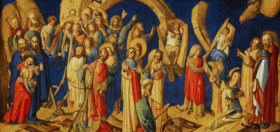 Image similar to iss in medieval religious jesus resurrection art