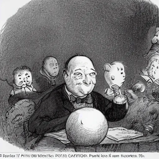 Image similar to candid portrait of white ball face speaking, surrounded by clouds, illustrated by peggy fortnum and beatrix potter and sir john tenniel