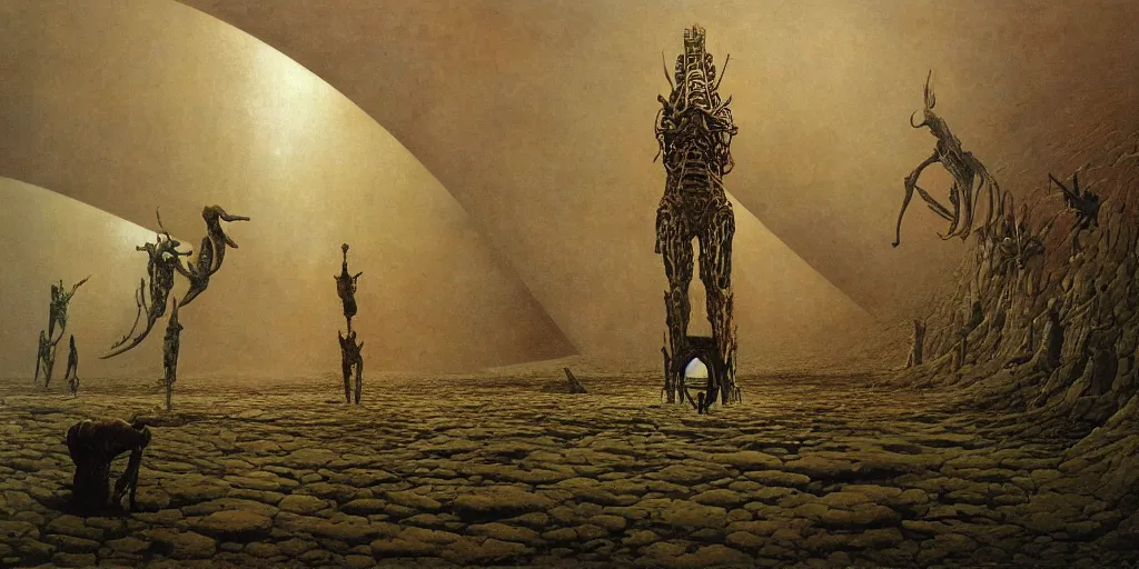 Image similar to futuristic museum, harmony, elegant, photorealistic, epic, high detailed, by beksinski