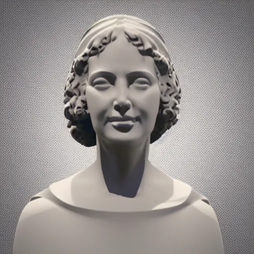 Prompt: “An Ancient Greek bust of Susanna Hoffs, 3D polygon model.”