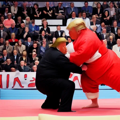 Prompt: donald trump sumo wrestling