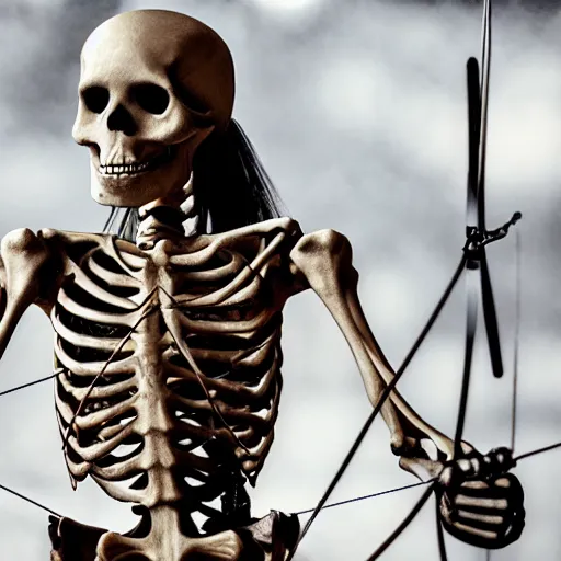 Image similar to a photo of a skeleton archer, 4k, very detailed