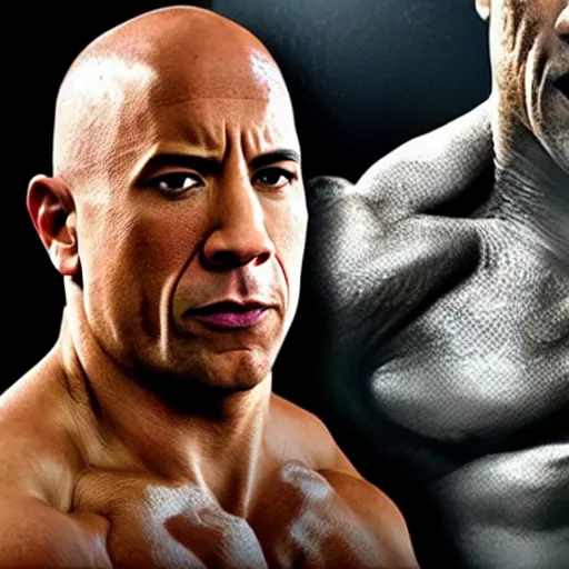 Image similar to wrestlemania starring dwayne the rock johnson as vin diesel