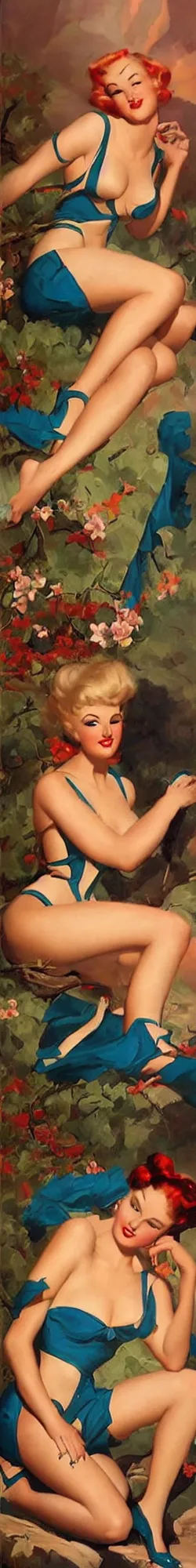 Image similar to a beautiful painting representative of the art style of gil elvgren