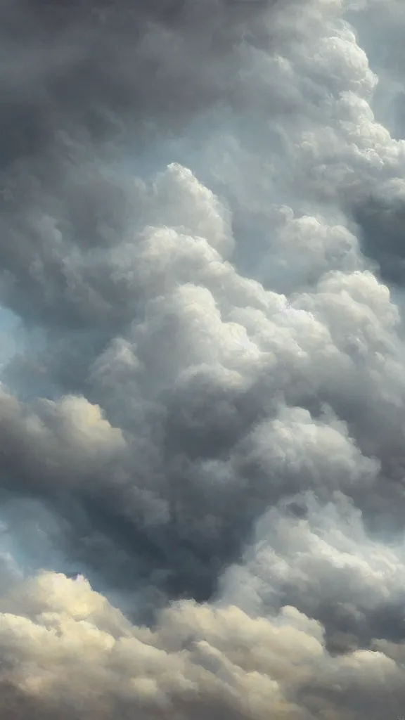 Prompt: Trending on artstation, beautiful cumulonimbus cloud, detailed matte painting, oil on canvas