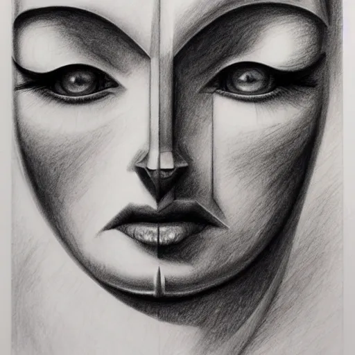 Prompt: grant us eyes, by bauhaus, pencil drawing