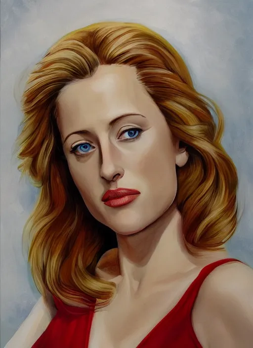 Prompt: a beautiful painting of young gillian anderson by carlos botong francisco, detailed, trending on artstation, hd, masterpiece