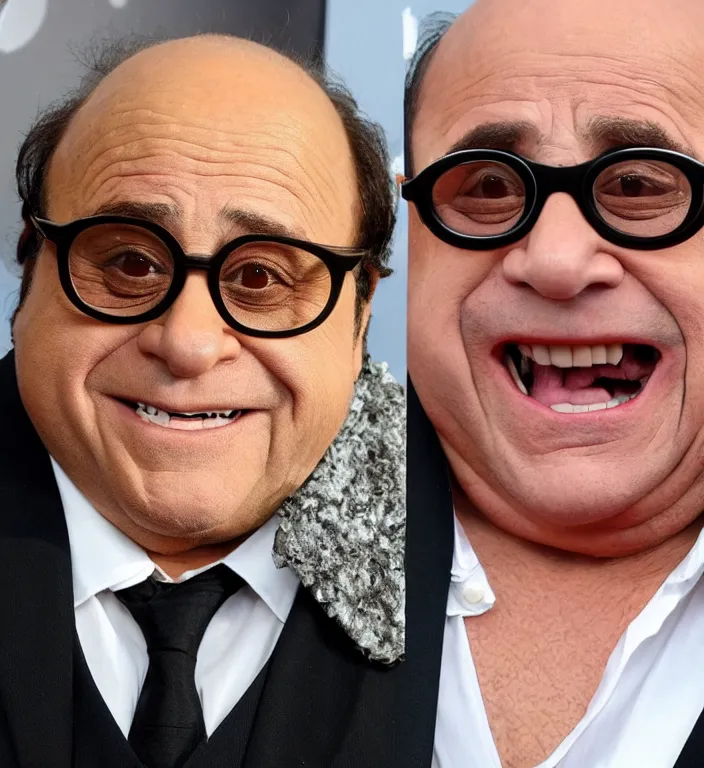 Image similar to photo of danny devito morphing into a minion