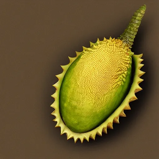 Image similar to “durian fruit dressed as a wwii soldier” octane render