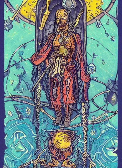 Image similar to detailed tarot card designed by morgan sorensen, artstation, instagram