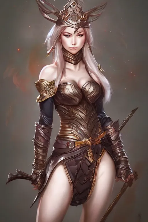Image similar to female fantasy warrior in the style of Artgerm, WLOP, Rossdraws, trending on artstation