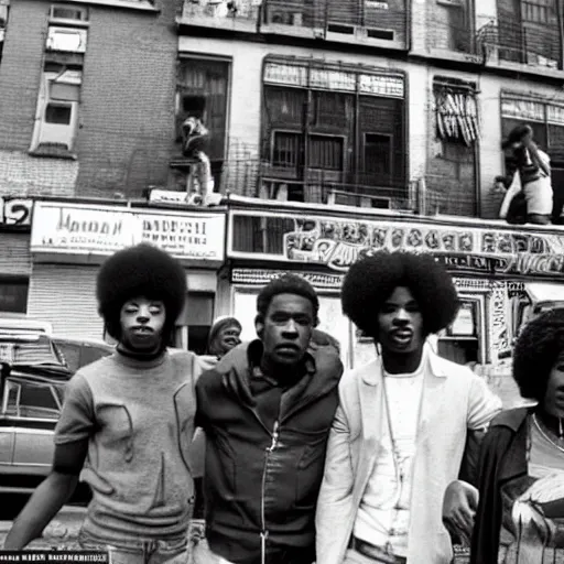 Prompt: renaissance, black people in harlem on 1 2 5 th street by the hudson river, 1 9 7 0 s