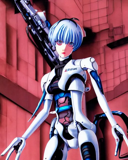 Prompt: Rei Ayanami by Masamune Shirow