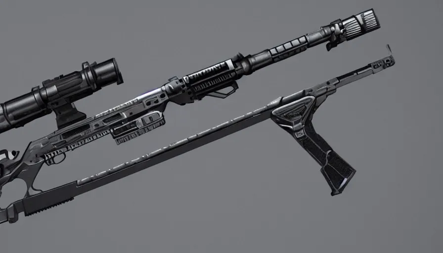 Prompt: a futuristic rifle design