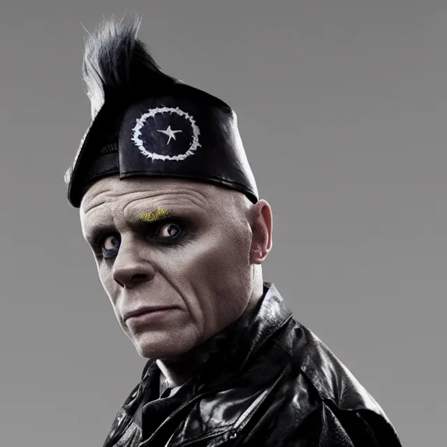 Prompt: Keith Flint from The Prodigy as the President of the USA, artstation, smooth, octane render, wide shot