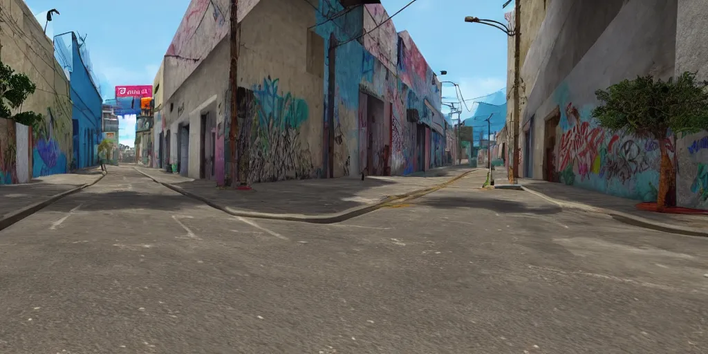 Image similar to zona 1 in guatemala city if it was a game like grand theft auto v first person view, with realistic visuals and award winning gameplay, graffitis