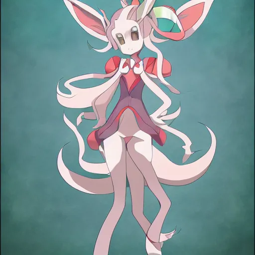 Image similar to perfectly beautiful illustration humanisation sylveon