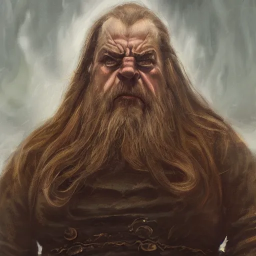 Image similar to angry dwarf, elden ring boss, matte painting, detailed, elden ring, oil on canvas