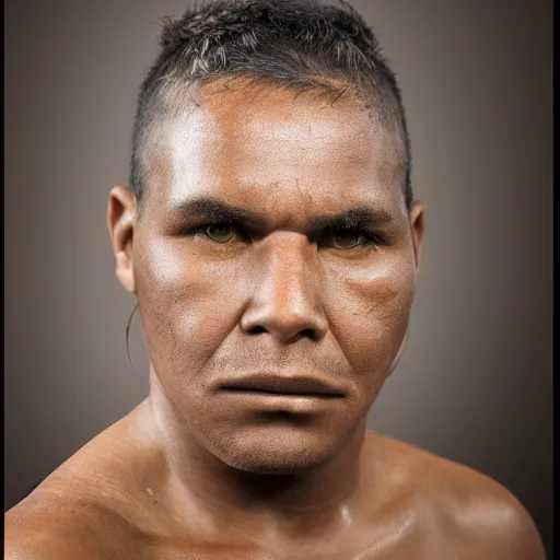 Prompt: portrait of a 30 year old aboriginal male, studio lighting, realistic, detailed