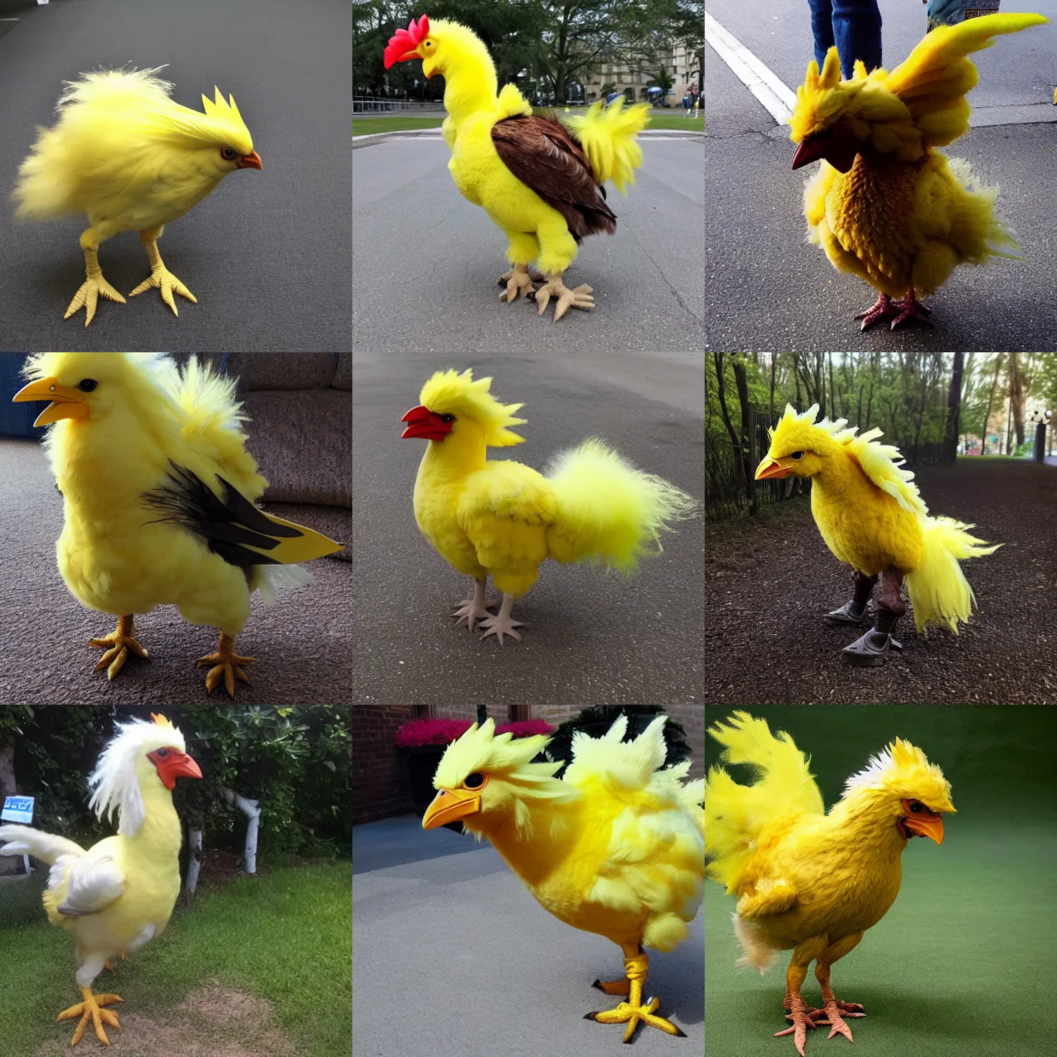 Prompt: photo of a real - life chocobo, full body
