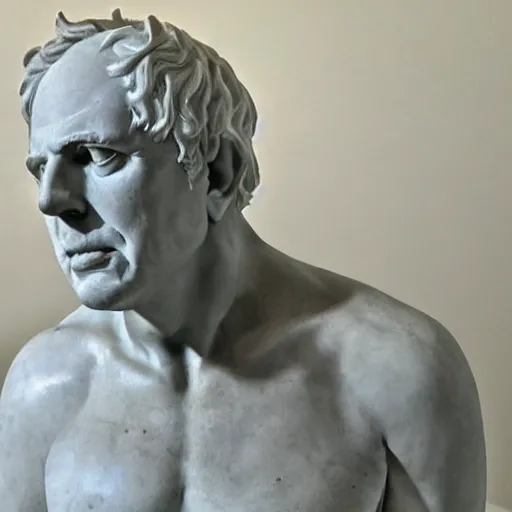 Prompt: Bernie Sanders posing seductively, Greek marble statue by Michelangelo, detailed, masterpiece