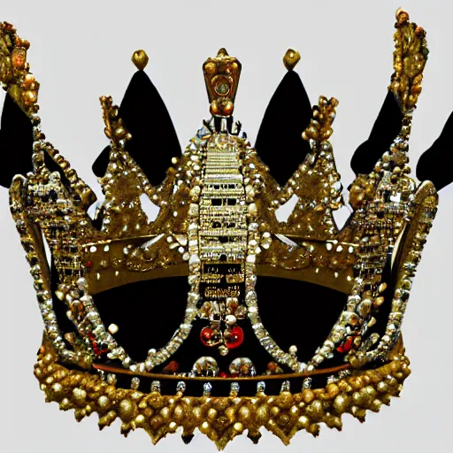 Image similar to royal crown made out of obsidian, photorealistic, high definition
