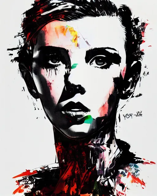 Prompt: millie bobby brown by yoji shinkawa