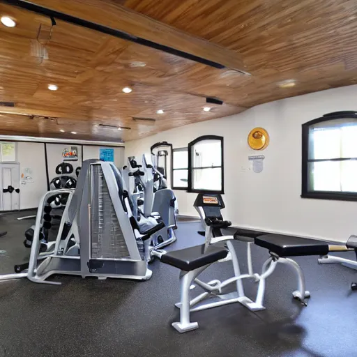Image similar to a gym with only refrigerators