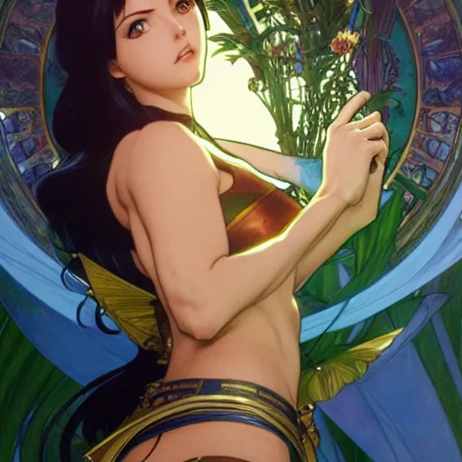 Prompt: highly detailed vfx portrait of nico robin, makoto shinkai, alphonse mucha, sharp focus, art by artgerm and greg rutkowski, backlit, harsh overhead sunlight, blue eyes, stanley kybric, pixiv