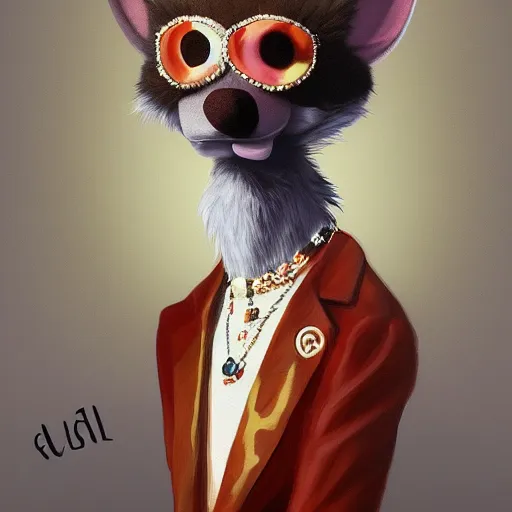 Prompt: fursuit fashion, gucci catwalk, oil painting, digital art, ultradetailed, artstation