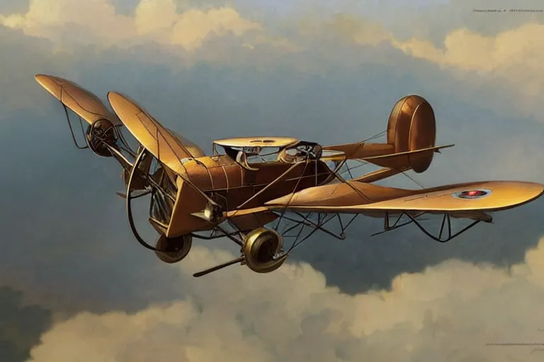 Prompt: luxury antique bi-plane, highly detailed, digital painting, artstation, concept art, sharp focus, illustration, art by artgerm and greg rutkowski and alphonse mucha