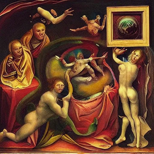 Prompt: “the inter-dimensional cosmic slug, renaissance painting”