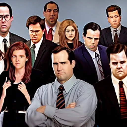 Prompt: The Office cast, realistic, macro,