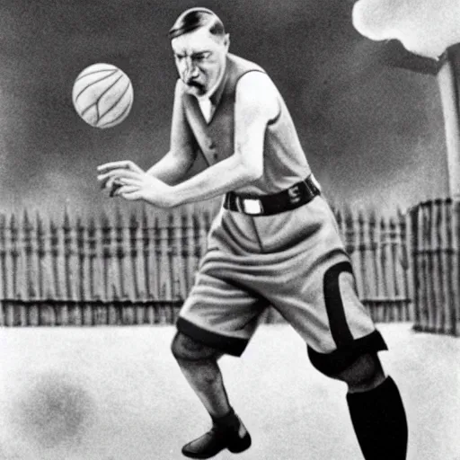 hitler playing basketball, realistic, detailed | Stable Diffusion