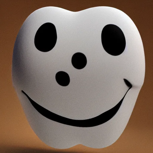 Prompt: cute ghost emoticone, 3 d render, realistic