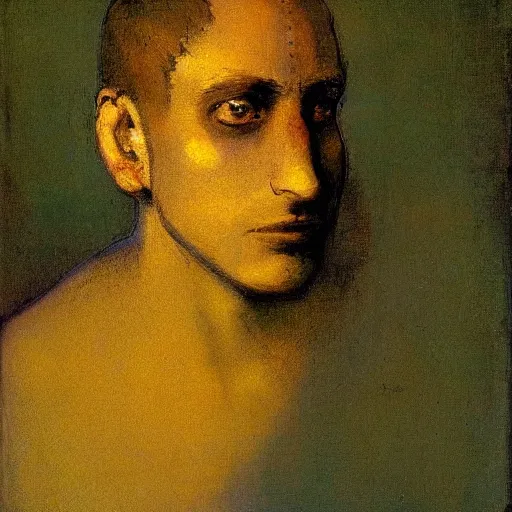 Image similar to A portrait of @hypnos_onc, by Odilon Redon