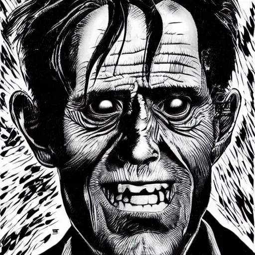 Prompt: horror portrait of willem dafoe by junji ito, hyper detailed, 4 k, extreme horror