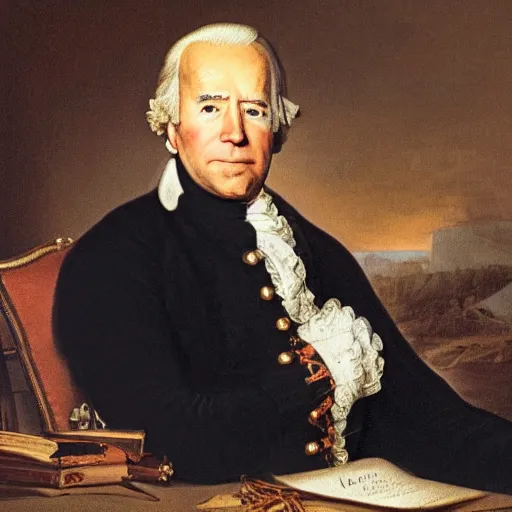 Prompt: an portrait of joe biden in 1 7 7 7, detailed