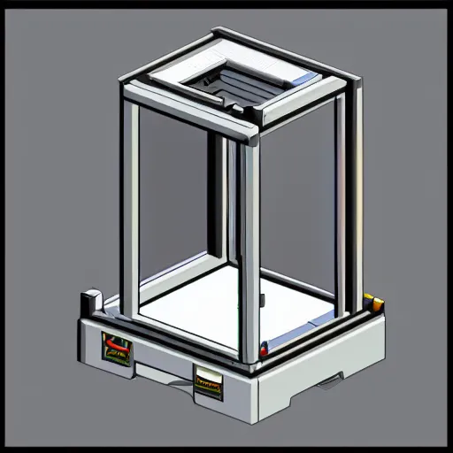Image similar to isometric 3 d printer pixelated from a video game