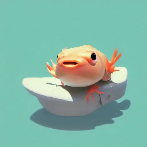 Image similar to cutes axolotl swimming playing, painting by Goro Fujita art, sharp focus, highly detailed, ArtStation