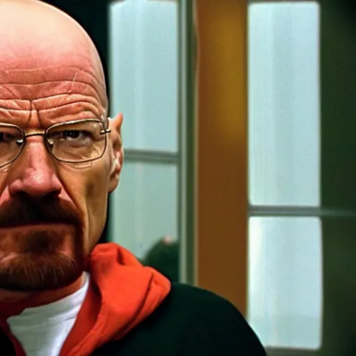 Image similar to Walter white is furious at a can of tomato soup