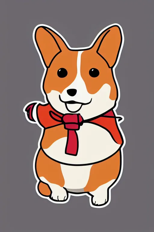 Image similar to Portrait of a corgi as a sumo wrestler, sticker, colorful, illustration, highly detailed, simple, smooth and clean vector curves, no jagged lines, vector art, smooth