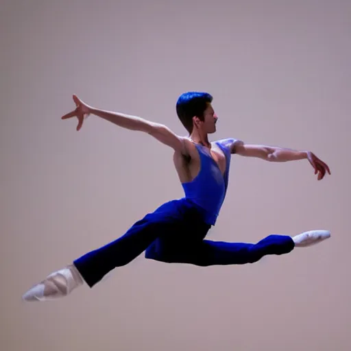 Prompt: a male ballet dancer tripping and falling during a presentation volumetric light colorful hyperrealism