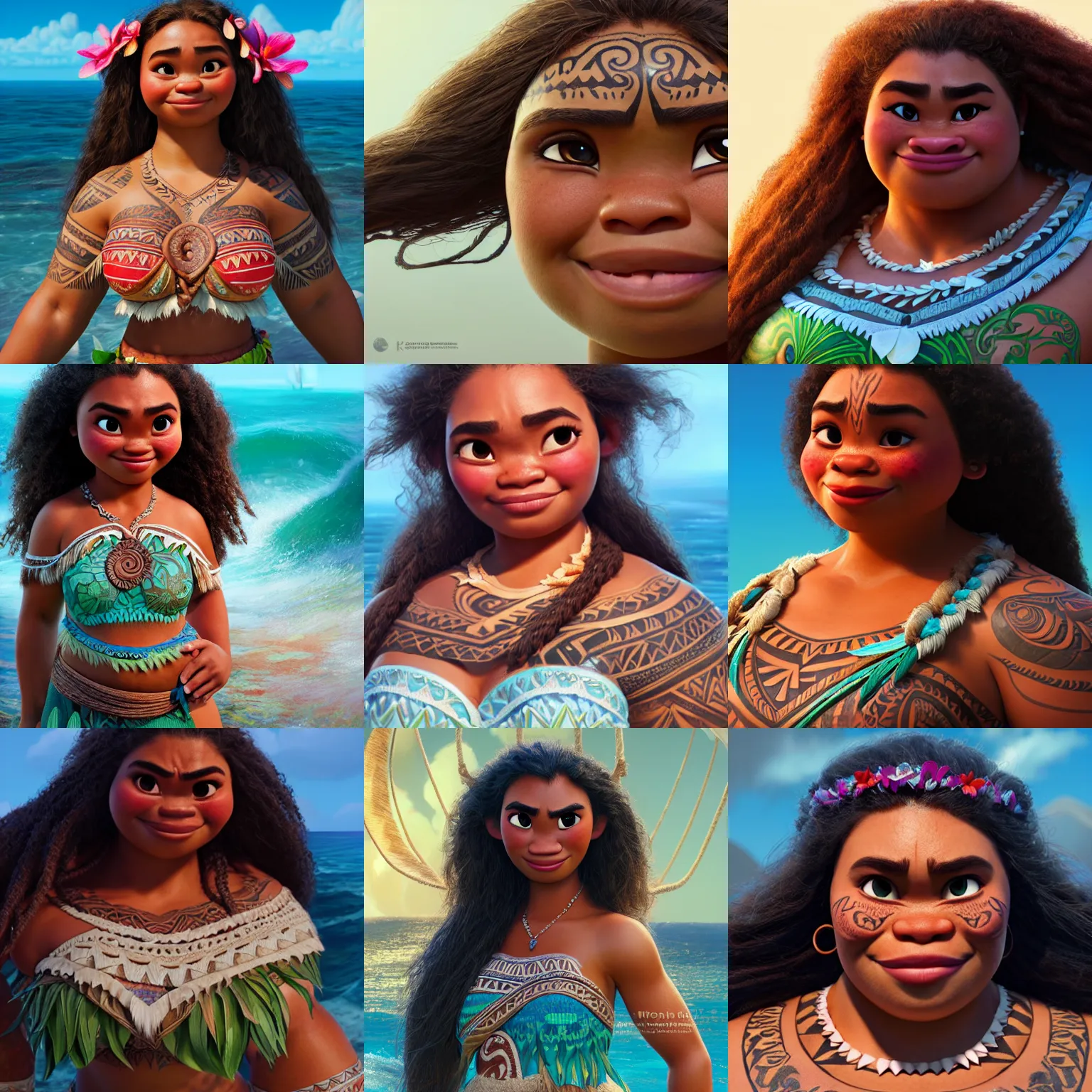 Prompt: moana, hyper realistic, hyper detailed, digital art, trending in artstation, cinematic lighting, studio quality, smooth render, unreal engine 5 rendered, octane rendered, art style by klimt and nixeu and ian sprigger and wlop and krenz cushart
