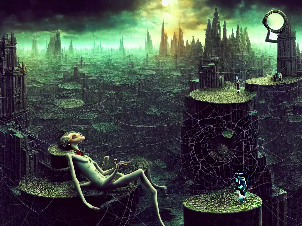 Image similar to highly detailed photo of living is the illusion of dying, trending on deviantart, neo surrealism, sharp focus, 4 k, a lot of little details, octane, masterpiece, art by max ernst